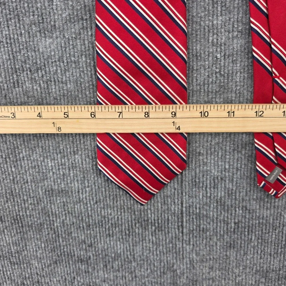 Daniel Cremieux Signature Collection Limited Edition Red Navy Striped Silk Tie